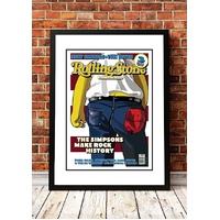 The Simpsons 'Born in the USA' Rolling Stone Magazine Cover! - Framed A3