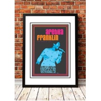 Aretha Franklin ‘Fillmore West’ San Francisco, USA Concert Poster 1971 - Framed A2