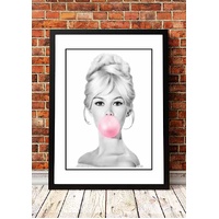 Bridgit Bardot ‘Bubblegum’ Pop Art Poster - Framed A4