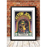 Elton John ‘Western Springs’ Auckland, NZ Concert Poster 1971 - Framed A3
