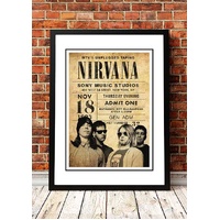 Nirvana ‘MTV Unplugged’ New York, USA Pop Art Print 1993 - Framed A4