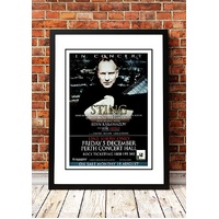 Sting ‘Songs from the Labyrinth’ Perth, Australia Concert Poster 2008 - Framed A4