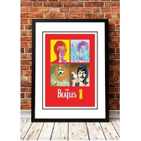The Beatles ‘1’ In Store Promotional Poster 2000 - Framed A4