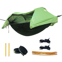 Hammock Tent Outdoor Double Portable Multi-Functional Waterproof Hammock Parachute Camping Hanging Bed 270x140cm with Anti Mosquito Net and Storage Ba