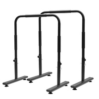 Set of 2 Functional Fitness Dip Stands Station Height Adjustable Dip Bars Portable Parallettes Calisthenics Equipment Safety for Home Gym Strength Tra