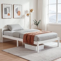 Artiss Bed Frame Single Size Wooden White LEXI