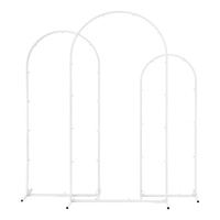 Wedding Arch Backdrop Stand Set of 3 Metal Wedding Arched Frame White, Easy to Assemble, Stable Balloon Arch Standfor Wedding, Baby Shower, Party Deco