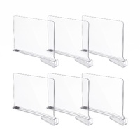 Artiss 6 Pack Closet Organizers and Storage Clear Shelf Dividers