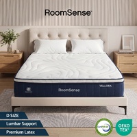 RoomSense Double Mattress , 30cm Medium Firm Hybrid Mattress with Latex Lumbar Support for Back Pain Relief , Pocket Spring Mattress Double Size in a 
