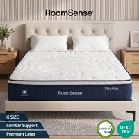 RoomSense King Mattress , 30cm Medium Firm Hybrid Mattress with Latex Lumbar Support for Back Pain Relief , Pocket Spring Mattress King Size in a Box