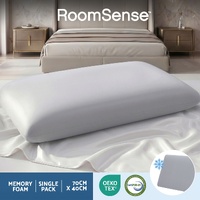 RoomSense Cooling Memory Foam Pillows for Sleeping, Anti-Clumping Solid Core Bed Pillows for Hot Sleepers, Supportive Side Sleeper Pillow, Washable Co