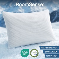 RoomSense Cooling Memory Foam Pillow Pillows 1 Pack, Anti-Flattening Bed Pillows for Hot Sleepers, Adjustable Shredded Gel Side Sleeper Pillow for Nec