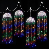 Jingle Jollys Christmas Lights Solar Jellyfish 4Pcs Garden Decorative Multi-Color