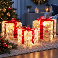 Jingle Jollys Christmas Lights 70 LED Fairy Light Gift Box 3pcs Decorations Red