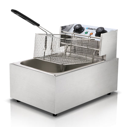 Commercial Electric Deep Fryer 10L Basket Chip Cooker Stainless Steel