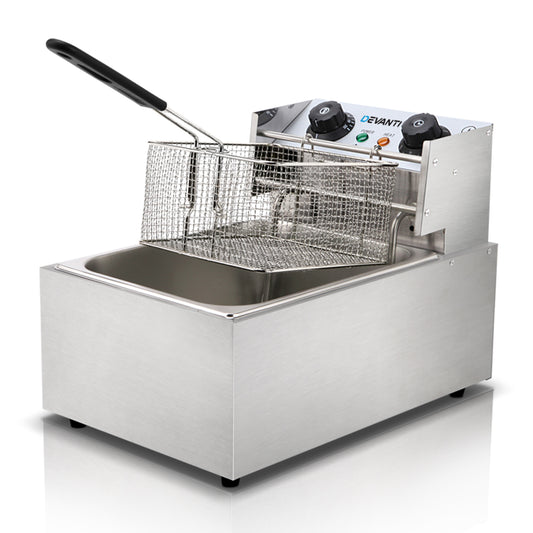 Commercial Electric Deep Fryer 10L Basket Chip Cooker Stainless Steel