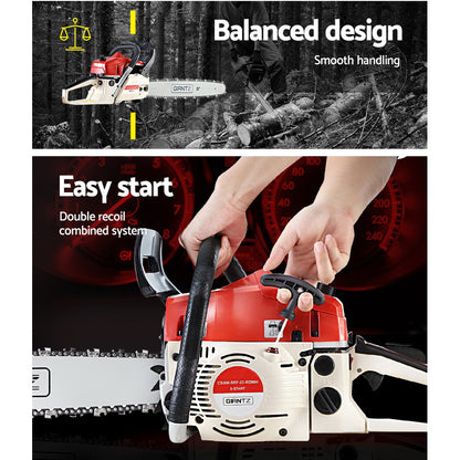 Giantz Chainsaw Petrol 75CC 18" Bar Commercial E-Start Pruning Chain Saw,Giantz Chainsaw Petrol 52CC 20" Bar Commercial E-Start Pruning Chain Saw 5.2HP