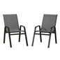 Gardeon 2PC Outdoor Dining Chairs Stackable Lounge Chair Patio Furniture Black