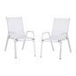 Gardeon 2PC Outdoor Dining Chairs Stackable Lounge Chair Patio Furniture White