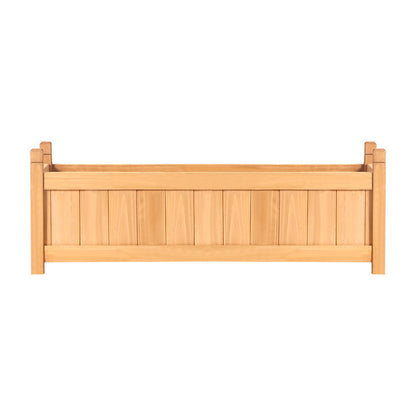 Green Fingers Garden Bed 90x30x33cm Wooden Planter Box Raised Container Growing