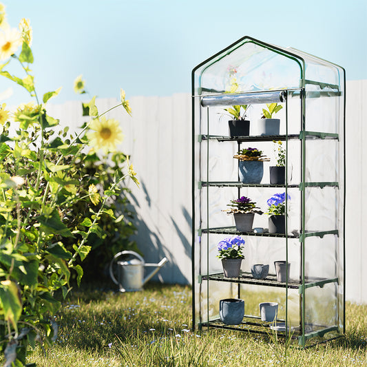 Green Fingers Greenhouse 5 Tiers Mini Green House Garden Bed Planter Box 1.9x0.7x0.5M
