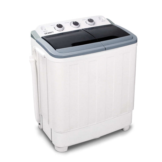 Devanti Portable Washing Machine Twin Tub 4.6KG White