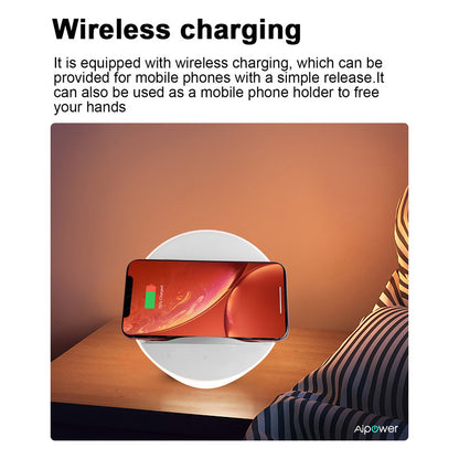 Mood lighting,Support Different Levels of White Light and Color Light,WiFi APP,Wireless Charging,Phone Holder