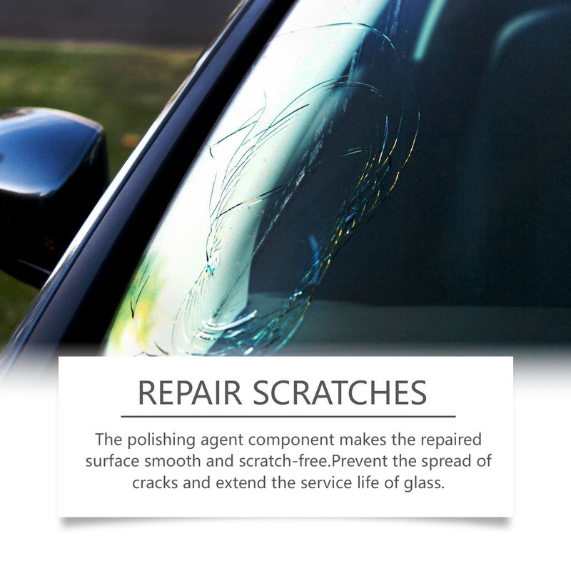 Homonth windshield crack repair kit, car front windshield nano repair liquid set, quickly repairs cracks, clear vision, safe travel