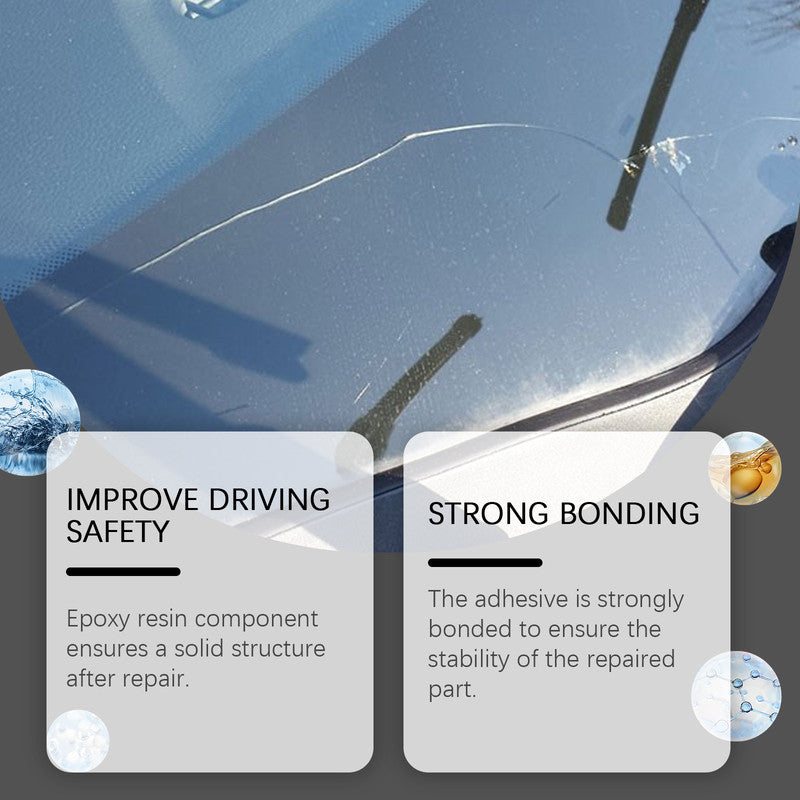 Homonth windshield crack repair kit, car front windshield nano repair liquid set, quickly repairs cracks, clear vision, safe travel