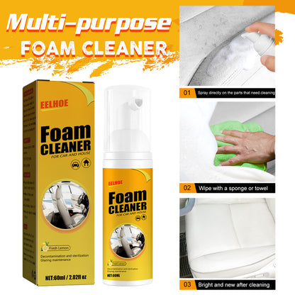 EELHOE Car Steering Wheel Foam Cleaner, Leather Seat Supplies, Decontamination, Multi-functional Interior Cleaner