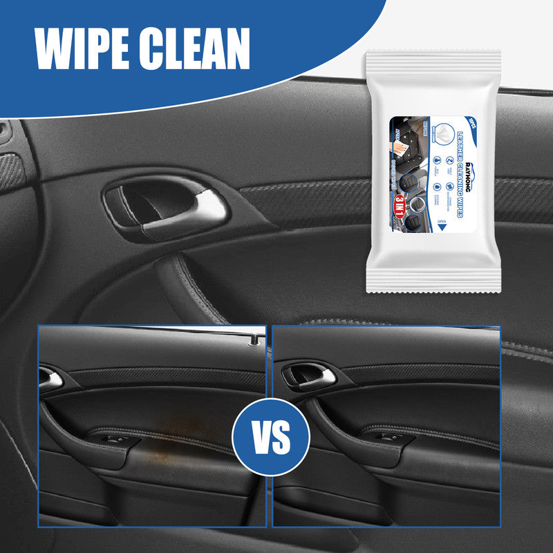 Rayhong 3in1 Car Leather Cleaning Wipes, Seat Interior Cleaning Wipes Wash And Decontaminate Without Water