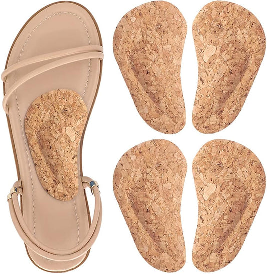's Arch Support Shoe Inserts for Flat Feet, Plantar Fasciitis, Adhesive Arch Pads for Relieve Pain for Women & Men (Cork)