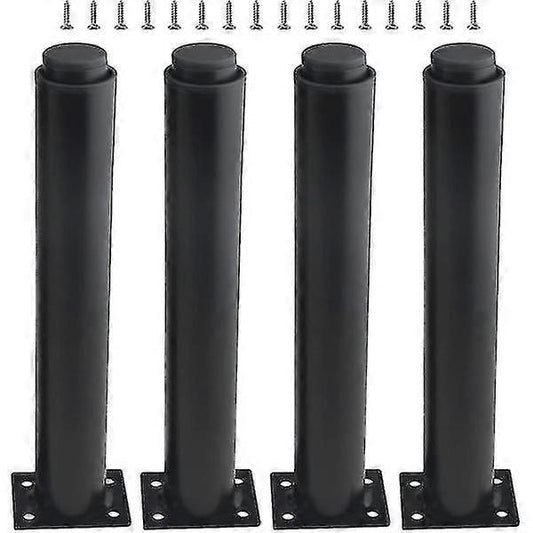 (25-42cm, black) Set of 4 strong adjustable metal furniture legs-YuJia