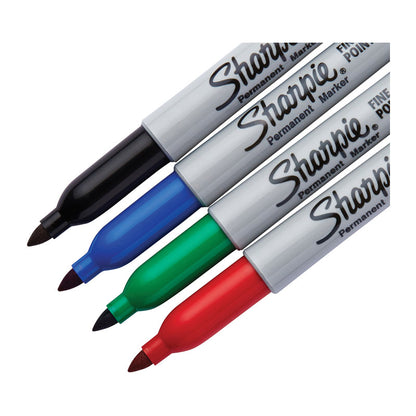 SHARPIE Permanent Marker Fine Point Tip Assorted Pack of 4 Box of 6