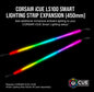 CORSAIR iCUE LS100 Smart Lighting Strip Expansion Kit 2x 450mm Addressable LED Strip, RGB Ext Cable, Adhesive Tape, Cable Clip s