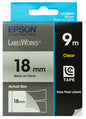 EPSON LabelWorks LC Tape Cartridges Clear 18mm Black 9 meters. For LW-400, LW-600P