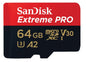 SANDISK 64GB SanDisk Extreme Pro microSDHC SQXCY V30 U3 C10 A2 UHS-1 170MB/s R 90MB/s W 4x6 SD Adaptor Android Smartphone Action Camera Drones