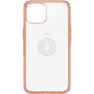 OTTERBOX Apple iPhone 13 Otter + Pop Symmetry Series Clear Case - Melondramatic (Clear/Orange) (77-85392), Swappable PopTop