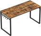 Home Office Desk with 8 Hooks 140 x 60 x 75 cm Rustic Brown and Black