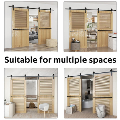 Sliding Barn Door Hardware Kit Heavy Duty Rust Resistant Single Door 3M