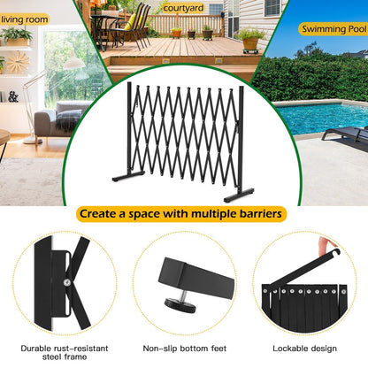 Retractable Aluminium Garden Gate Pet Fence Durable Indoor Outdoor