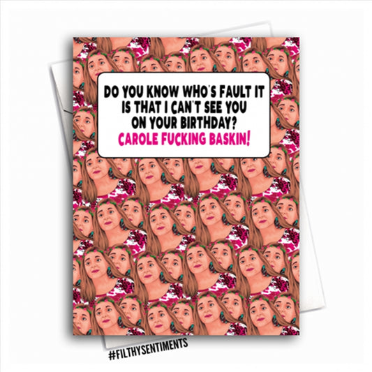 Filthy Sentiments – Tiger King Carole Baskin Can’t See You Card