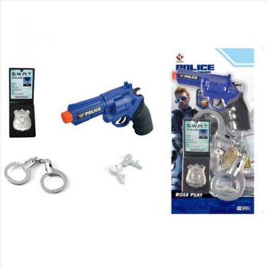 Police Force Gun, Cuffs & Badge Set