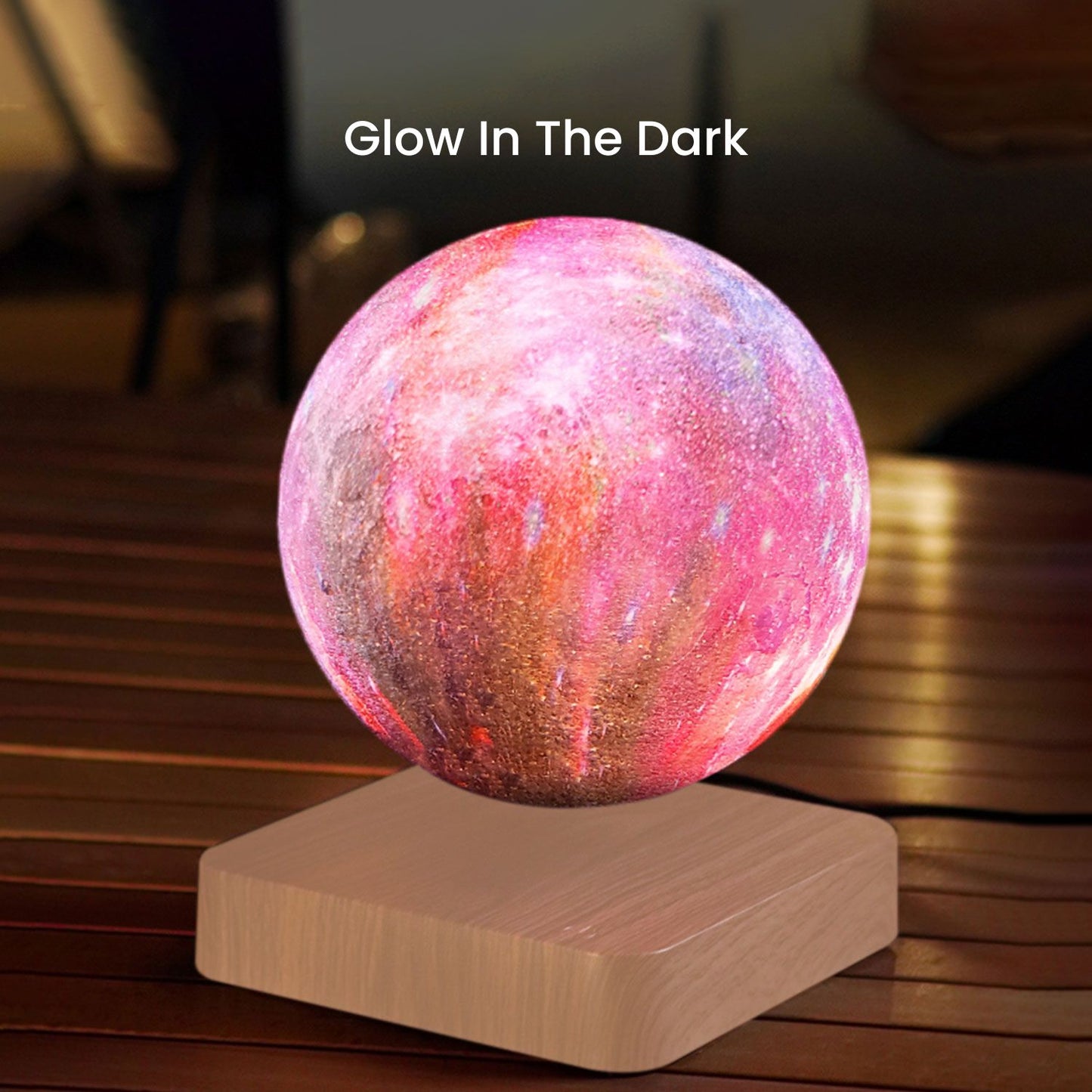 GOMINIMO Magnetic Levitating Galaxy Moon (Light Brown Base)