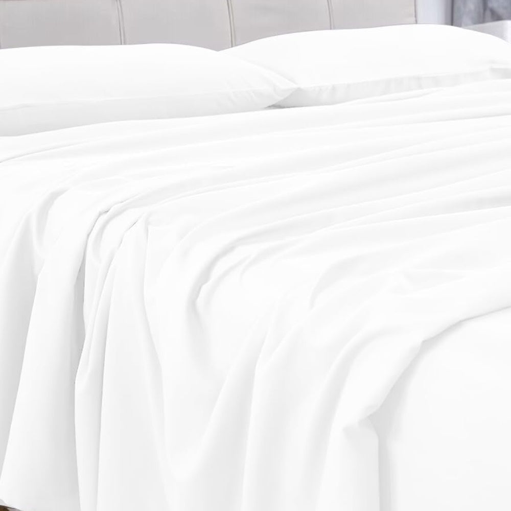 GOMINIMO 4 Pcs Bed Sheet Set 2000 Thread Count Ultra Soft Microfiber - King (White)