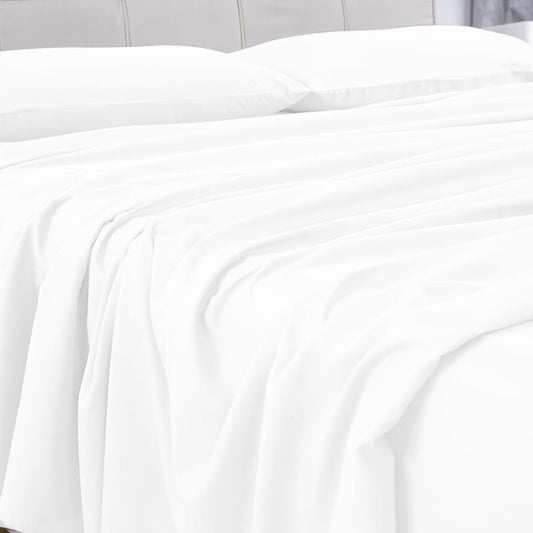 GOMINIMO 4 Pcs Bed Sheet Set 2000 Thread Count Ultra Soft Microfiber - King (White)