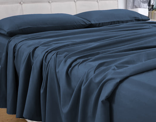 GOMINIMO 4 Pcs Bed Sheet Set 2000 Thread Count Ultra Soft Microfiber - Single (Royal Blue)