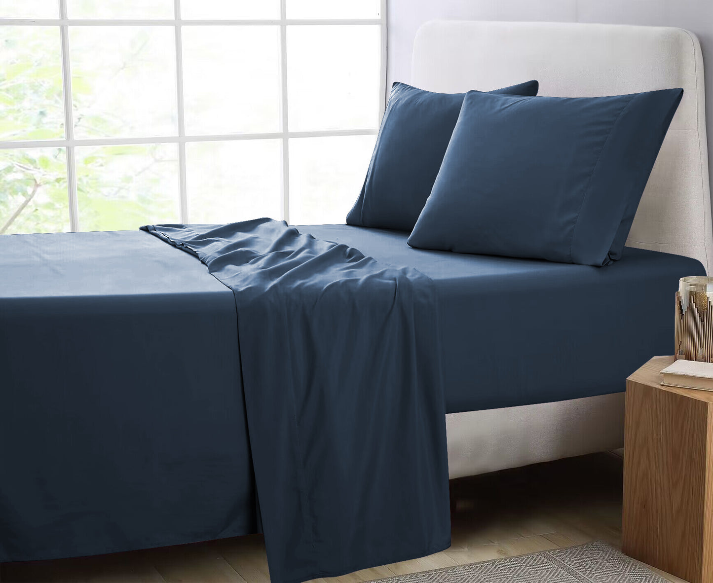 GOMINIMO 4 Pcs Bed Sheet Set 2000 Thread Count Ultra Soft Microfiber - Single (Royal Blue)