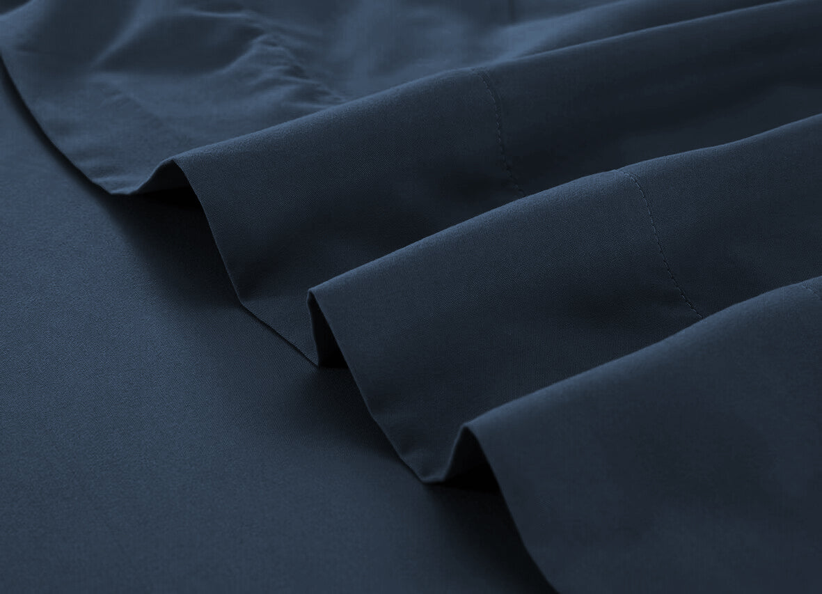 GOMINIMO 4 Pcs Bed Sheet Set 2000 Thread Count Ultra Soft Microfiber - Single (Royal Blue)