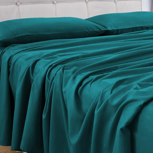 GOMINIMO 4 Pcs Bed Sheet Set 1000 Thread Count Ultra Soft Microfiber - Single (Teal)